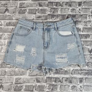 PacSun Mom Jean Shorts • Size 24 • Light Indigo •Boho Festival Indie 90s Y2K